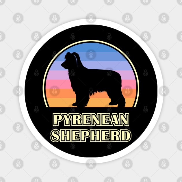 Pyrenean Shepherd Vintage Sunset Dog Magnet by millersye